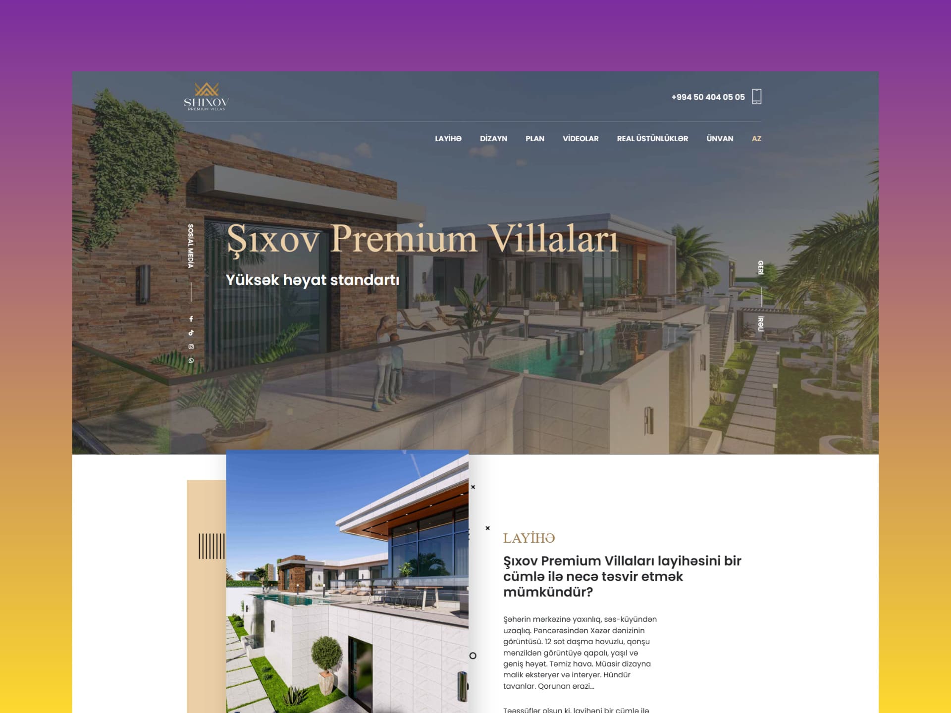 Shixov Premium Villaları - Nora.az Layihəsi
