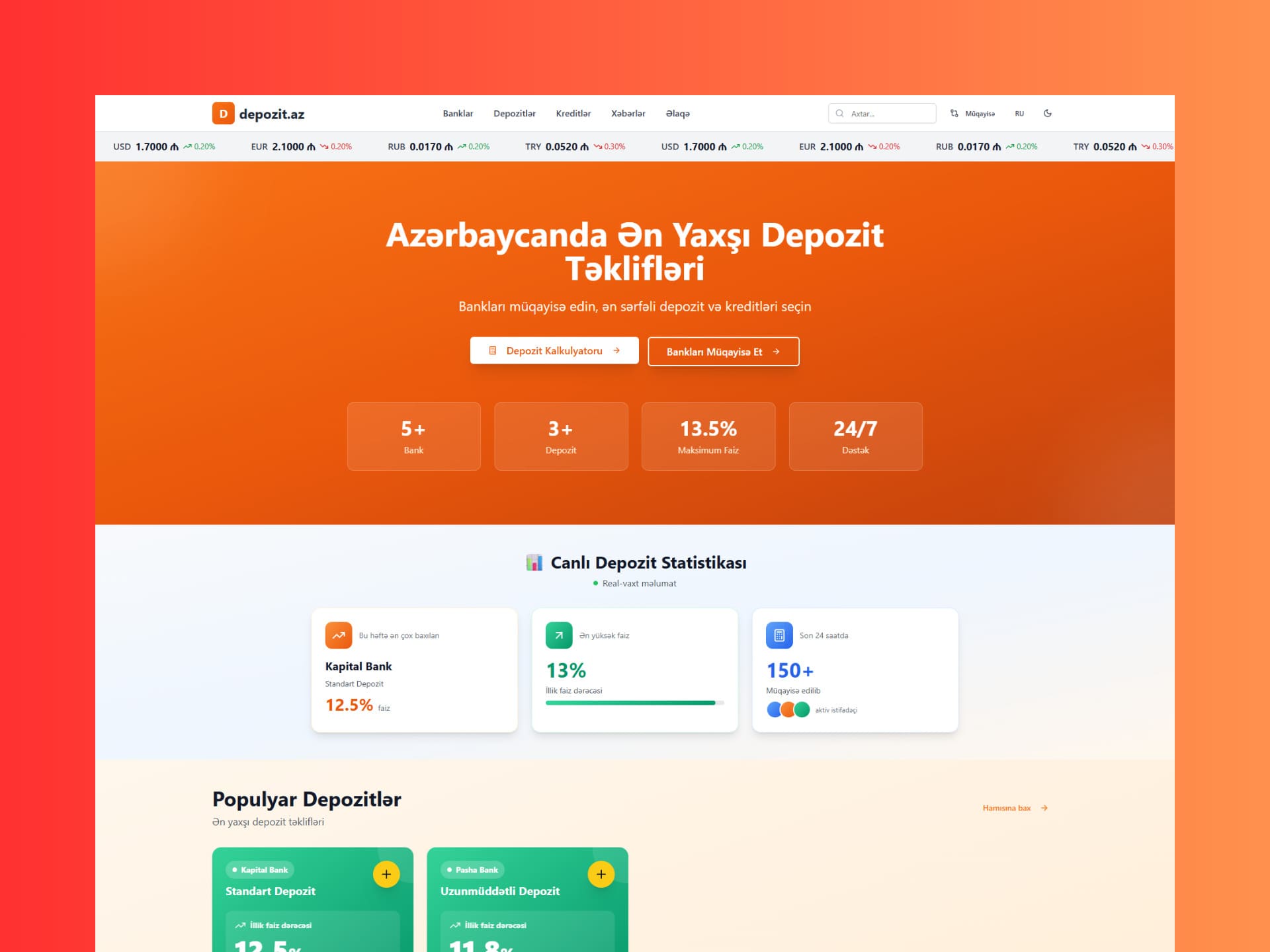 Depozit.az - Depozit Təklifləri Vebsaytı - Nora.az Layihəsi